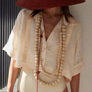 Johanna Ortiz Manyatta Shirt Ecru Size 10 NEW NWT